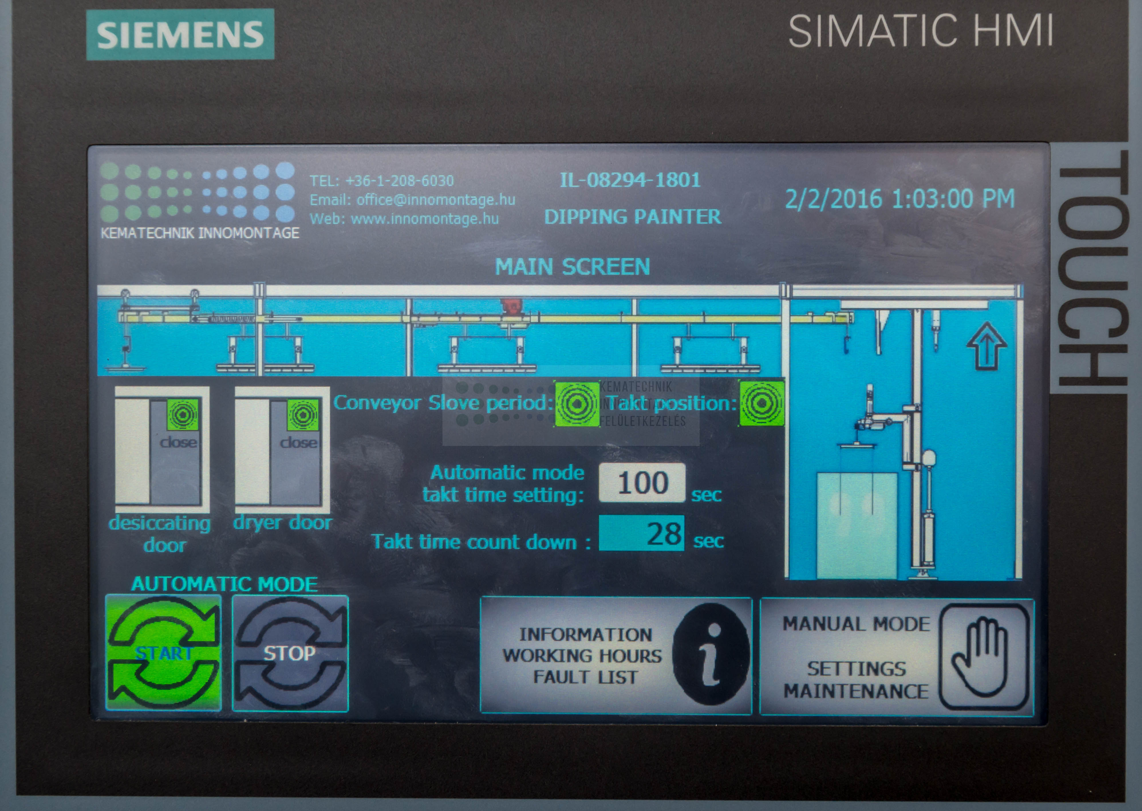 Siemens kezelő felület